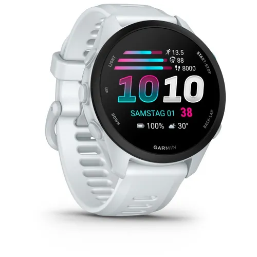 Garmin Unisex Forerunner 70 in Weiß - Garmin Forerunner 70 – Deine GPS-Laufuhr für Einsteiger. Mit einem 1,2-Zoll AMOLED-Display und smarten Funktionen wie Herzfrequenzmessung und individuellen Trainingseinheiten unterstützt sie dich beim Laufen und Fitness.