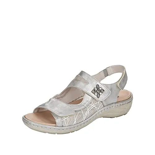 Remonte Komfort Sandalen Damen 31323837363339 Grau 41 EU - Wanderschuhe für Damen mit optimalem Tragekomfort dank individueller Anpassung durch Klettverschlüsse und weicher Innensohle, ideal für Hallux Valgus.