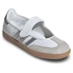 adidas Samba Jane White Silver Metallic - 40 2/3 - Stylische adidas Samba Jane White Silver Metallic mit modernem Mary-Jane Design. Die flache Silhouette und die klassische Gum-Outsole bieten Vielseitigkeit für Streetwear und den Alltag.
