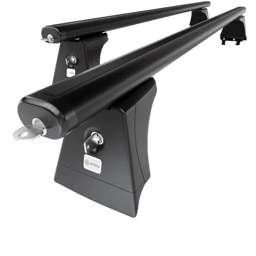 Mossa - Alu-Dachträger kompatibel mit Opel Astra J mk IV Hatchback (2009-2015) - schwarz Dachträger Dachgepäckträger - Montagepunkte 1