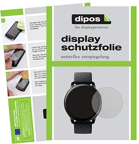 dipos I 2X Schutzfolie matt kompatibel mit OnePlus Watch (46mm) Folie Displayschutzfolie (bewusst Kleiner als das Glas, da Dieses gewölbt ist)