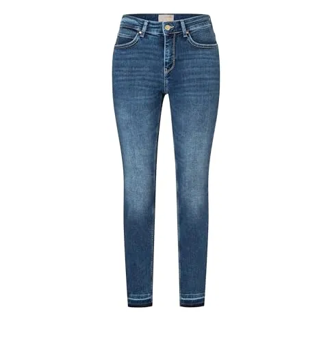 MAC Dream Skinny Jeans - Authentic Blue Open Hem - Hochwertige Jeans aus robustem 10oz Denim für optimale Haltbarkeit und perfekten Tragekomfort. Erhältlich in deutschen Größen mit Inch-Längen für eine ideale Passform.