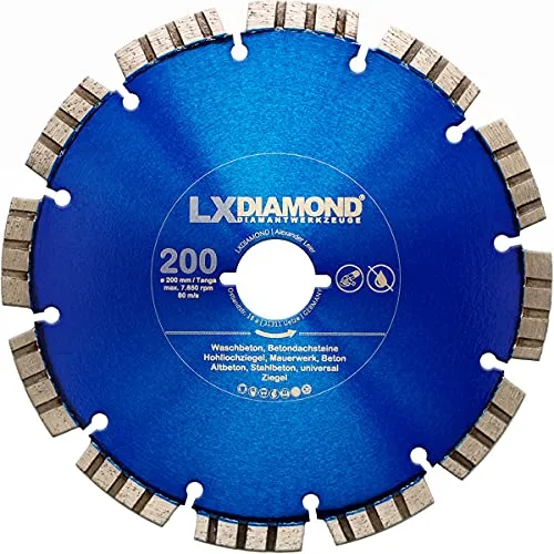 LXDIAMOND Diamant-Trennscheibe 200mm für Beton Mauerwerk Stein passend für Lamello Tanga DX200 Fensterfräse Fenstertrennfräse Montagefräse 200 mm - Diamantscheibe in Premium Qualität