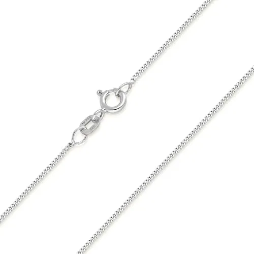 MATERIA feine 925 Silber Panzerkette 1mm - Damen Halskette in 40-120 cm - Elegante Panzerkette aus 925 Sterling Silber mit 1mm Durchmesser. Ideal für einen stilvollen Look, nah am Hals anliegend. Mit Federringverschluss und geprüfter Qualität.