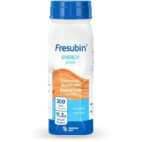 FRESUBIN Energy Drink Multifrucht - 24 x 200 ml - Arzneimittel mit 300 kcal pro Flasche, ideal für Menschen mit erhöhtem Energiebedarf, laktose- und glutenfrei, perfekt für unterwegs.