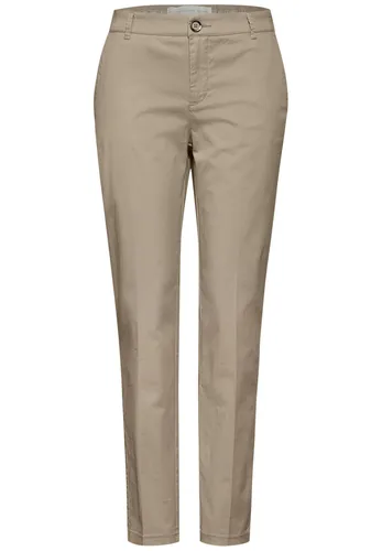 Street One Damen A378193 Weiche Chino, Safari beige, 46 - Damen-Hosen aus weichem Twill mit Stretchanteil, ideal für Büro und Alltag. Seitliche Taschen und komfortabler Knopf-Reißverschluss für perfekten Sitz.