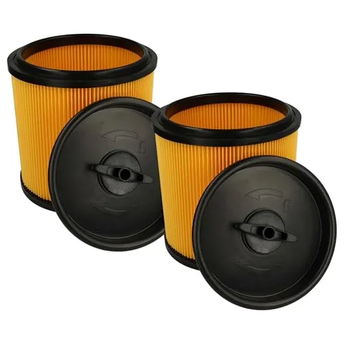 vhbw 2x Faltenfilter kompatibel mit Parkside (Lidl) PNTS 1500 D5 Staubsauger - Filter, Patronenfilter, schwarz gelb