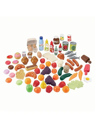 écoiffier Spiellebensmittelbox - 75 Teile für kreative Spielstunden - Bunte Spiellebensmittel aus robustem Kunststoff, ideal für Kinder ab 18 Monaten. Fördert die Fantasie und das Rollenspiel in der Spielküche.