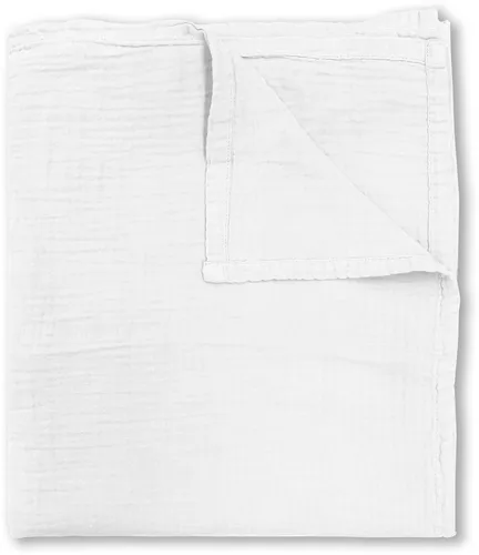 biberna Musselin Sommerdecke 0480100 Uni, 150x200 cm, weiß - Bettdecken: 100% Baumwolle, atmungsaktiv und hautsympathisch für ein angenehmes Schlafklima. Gekreppte Optik sorgt für besondere Weichheit und Griffigkeit. Waschbar bis 40 Grad, Markenqualität von biberna.