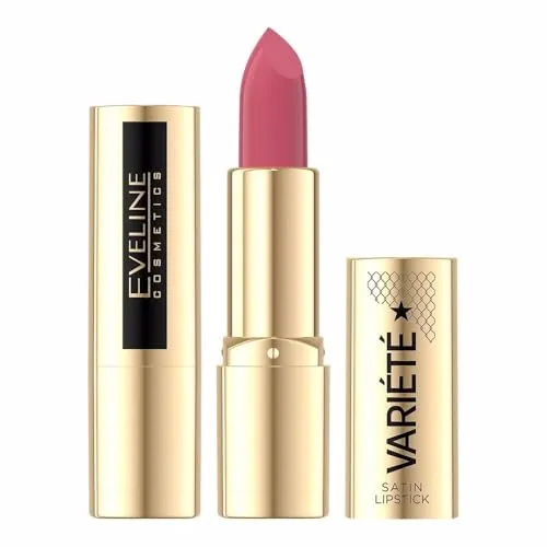 Eveline Cosmetics Variete Satin Lippenstift - Nr. 03 | Hohe Pigmentierung & Volle Deckkraft mit Jojobaöl, Sesamöl, Hyaluronsäure & Vitamin E | Erhältlich in 6 Eleganten Farben