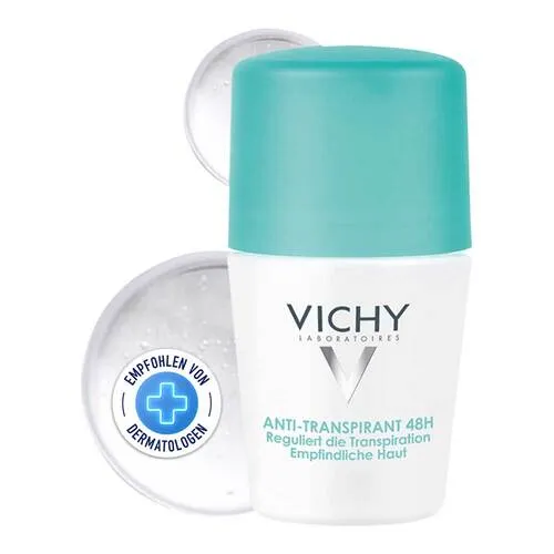 Vichy Deo Roll on Anti Transpirant 48h - Deo Roll on für 48h zuverlässigen Schutz vor Achselnässe und Körpergeruch, mit beruhigendem Thermalwasser für gesunde Haut.