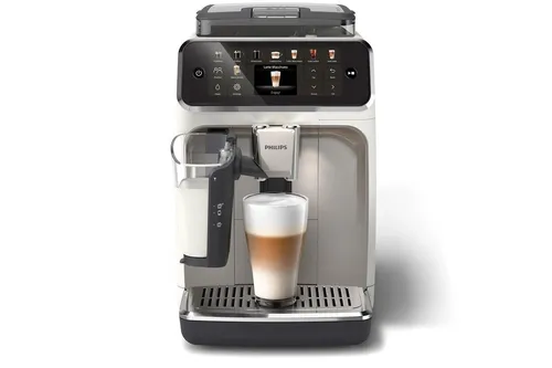 PHILIPS EP5543/90 LatteGo Kaffeevollautomat mit 19 Spezialitäten - Kaffeevollautomaten mit intuitivem Display und LatteGo Milchsystem für samtig-cremigen Milchschaum. Genießen Sie heiße und kalte Kaffeespezialitäten mit perfektem Aroma.
