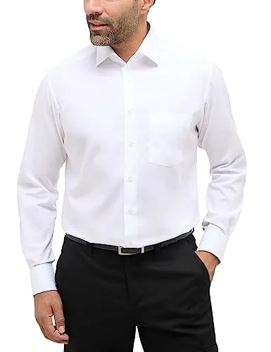 ETERNA MODERN FIT Langarmhemd Herren, Gr. 39, bügelfrei, weiß - Business- & Abendmode für Herren, zeitloses MODERN FIT Hemd aus 100% Baumwolle, bügelfrei und angenehm zu tragen – perfekt für Büro und Freizeit!