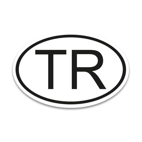 TR Magnet Länderkennzeichen Türkei Schwarz & Weiß - 17,5 x 11,5 cm - kfz797