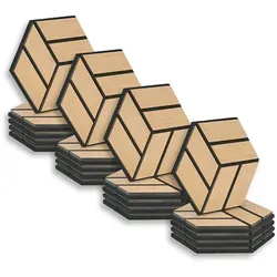 Homestyle4u Akustikpaneel, Natur, Holz, Sechseckig, 30x26x2 cm, Tapeten & Wandverkleidungen, Akustikpaneele