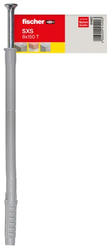 fischer Langschaftdübel SXS 8 x 150 T E Einzelpreisauszeichnung; mit Schraube Reale Inhaltsmenge: 1 C62|Dübellänge: 150 mm