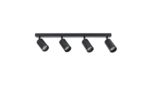 Spot Deckenleuchte MALGA 4 schwarz 4-flammig - Moderne Deckenleuchte für stilvolle Akzente, mit 4 GU10 Fassungen und elegantem Design aus Stahl und Aluminium, ideal für Wohnräume.