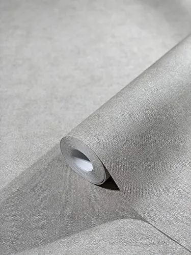 marburg Tapete Grau Silber Greige Uni für Wohnzimmer Schlafzimmer oder Küche Made in Germany Premium Qualität 32418