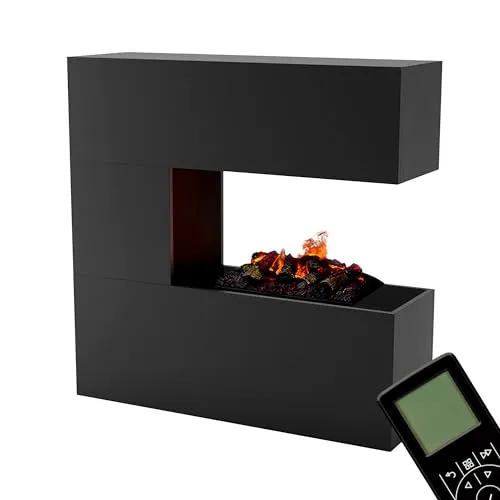 GLOW FIRE Wasserdampf Kamin Schiller - Moderner Elektrokamin mit realistischen LED 3D-Flammen - Genießen Sie das stimmungsvolle Ambiente eines Kamins ohne Rauch. Der GLOW FIRE Elektrokamin bietet eine innovative Wasserdampf-Technik für täuschend echte Flammen und ist energieeffizient. Ideal für jeden Raum!