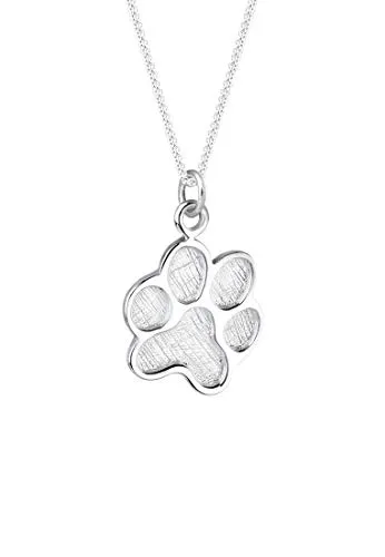 Elli Kette mit Anhänger Pfote Symbol Hund 925 Silber - Elegante Halskette mit süßem Pfoten-Anhänger aus 925er Silber. Ein ideales Schmuckstück für Tierliebhaber, das Stil und Leidenschaft für Tiere vereint.