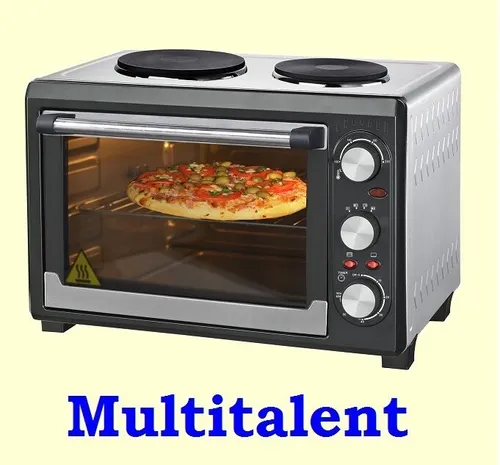 LITER MINI BACKOFEN Etass mit UMLUFT und DREHSPIESS MINIBACKOFEN PIZZAOFEN 26