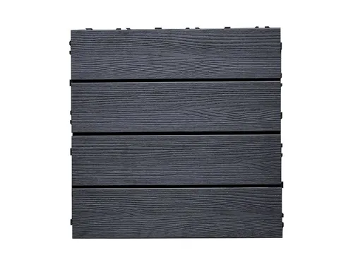 Outgarden Terrassenplatte WPC-Fliese Holzoptik Anthrazit, WPC 40x40, Anthrazit