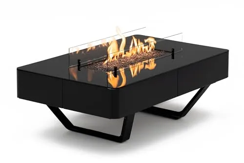 Planika Rio Table Kaffeetisch mit LPG-Feuerstelle - Kaffeetisch und Gartenheizer in einem, tragbar und elegant mit wetterfester Konstruktion. Genießen Sie gemütliche Abende im Freien mit der stimmungsvollen Feuerstelle.