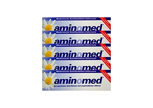 5x 75ml Aminomed bei gereiztem Zahnfleisch & empfindlichen Zähnen Kamillenblüten