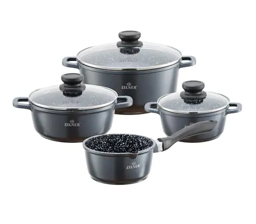 Zilner modernes 7-teiliges Antihaft-Topfset induktionsfähig Töpfe Set, Kochtöpfe, Töpfe Induktion | Kochgeschirr Set, Topfset induktionsgeeignet ZL-7026, Zł-007026