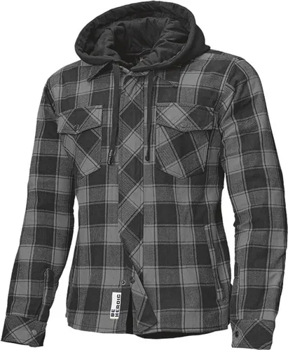 Held Lumberjack II Motorrad Textiljacke, schwarz/grau, 2XL - Regenjacke mit abnehmbarer Kapuze, ideal für wechselhaftes Wetter. Die Held Clip-in Technology ermöglicht flexible Anpassungen und sorgt für hohen Komfort beim Fahren.