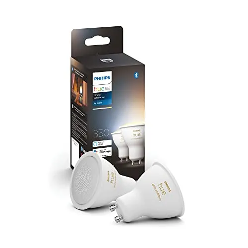 Philips Hue White Ambiance GU10 Spot Doppelpack, dimmbar, alle Weißschattierungen, steuerbar via App, kompatibel mit Amazon Alexa (Echo, Echo Dot)