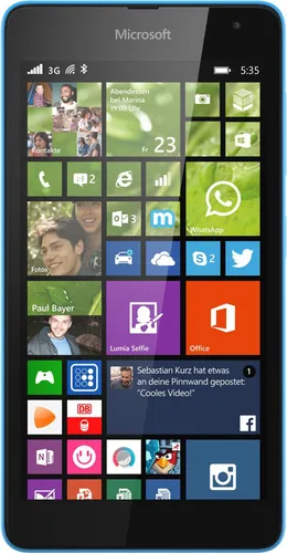 Microsoft Lumia 535 Handy - Cyan, 5 Zoll Display - Handy ohne Vertrag mit 5 Zoll IPS-LCD, 5-Megapixel-Frontkamera für großartige Selfies und vorinstalliertem Microsoft Office – ideal für Arbeit und Freizeit!