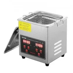 VEVOR Ultraschallreiniger 160 W - 2 L Edelstahl-Reinigungsgerät mit digitaler Anzeige - Labor-Reinigungsartikel: Robustes Edelstahl-Design für effektive Reinigung von Schmuck, Brillen und Uhren – hohe Leistung und digitale Steuerung für optimale Ergebnisse.