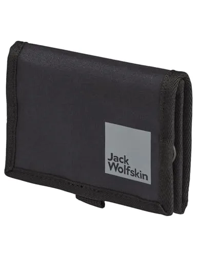 Jack Wolfskin Unisex GUTLEUT Wallet - Strapazierfähige Brieftasche in Black - Herren-Geldbörsen, leichte Geldbörse mit reflektierenden Details für hohen Tragekomfort und Langlebigkeit. Ideal für Reisen.