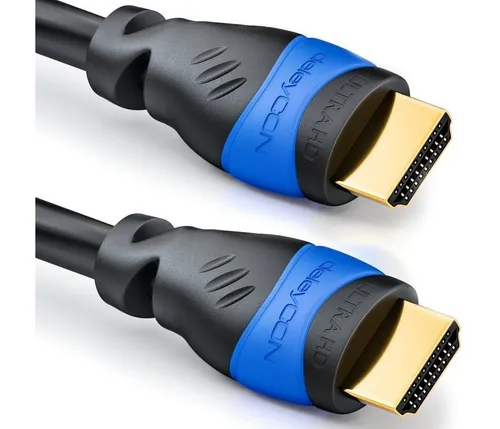deleyCON 1m HDMI Kabel 2.0 / 1.4 Ethernet 4K 3D HDR FULL HD LED LCD TV Beamer HDMI-Kabel