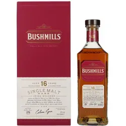 Bushmills 16 Jahre Three Woods - Single Malt Irish Whiskey - Whisky mit 16 Jahren Reifezeit in Bourbon-, Sherry- und Portweinfässern, bietet Aromenvielfalt und einen milden, ausgereiften Geschmack.