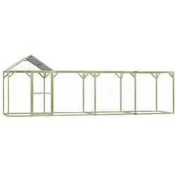 vidaXL Hühnerkäfig aus imprägniertem Kiefernholz 6x1,5x2m - Robuster Hühnerstall aus imprägniertem Kiefernholz, witterungsbeständig und ideal für Hühner und Kleintiere. Mit wasserfestem Dach und abschließbarer Tür für optimalen Schutz.