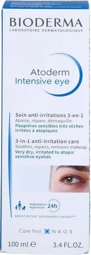 Bioderma Atoderm 3-in-1 Anti-Irritation Care 100 ml - Augenpflege für empfindliche Haut, beruhigt und schützt mit einer einzigartigen 3-in-1 Formel für sofortige Linderung und Feuchtigkeit.
