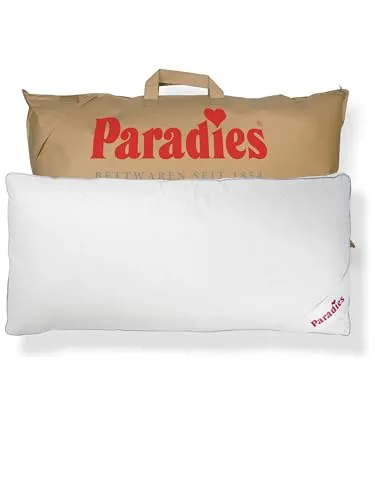 Paradies Kopfkissen Softy Top Bio - Hochwertiges Kissen 40x80 cm für Bauch-, Rücken- und Seitenschläfer, mit anpassbarer Füllmenge und aus 100% Bio-Baumwolle für einen gesunden Schlaf.