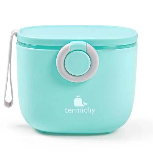 Milchpulver Portionierer, Termichy Milchpulver-Spender, 250g luftdichter tragbarer Milchpulver-Behälter für Reisen, mit Schaber und Löffel (Blau,1 Stück)