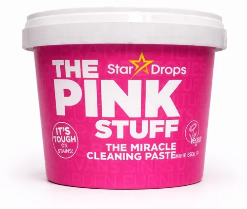 The Pink Stuff Universal-Reinigungspaste 850 g - Allzweckreiniger, entfernt hartnäckige Flecken von verschiedenen Oberflächen, hinterlässt einen frischen Rhabarberduft und sorgt für glänzende Ergebnisse.