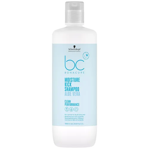 Schwarzkopf BC Bonacure Hyaluronic Moisture Kick Shampoo 1000ml - Veganes Shampoo für normales bis trockenes Haar, sorgt für optimalen Feuchtigkeitshaushalt und ein leichtes Haargefühl. Frei von Sulfaten und Silikonen, in umweltfreundlicher Verpackung.