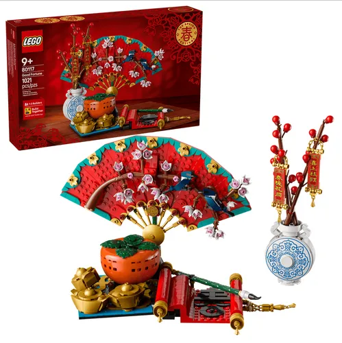 LEGO 80117 Mondneujahrsglücksbringer – Good Fortune The Spring Festival - LEGO Set für 9+, 1021 Teile, fördert Kreativität und Geschicklichkeit, ideal für das Frühlingsfest und Sammler.