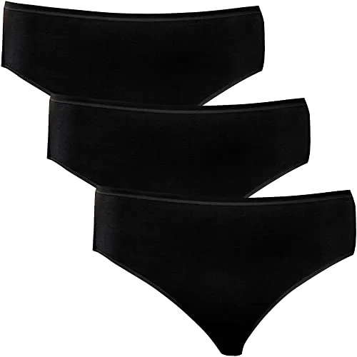 Schiesser Damen Slip, 3er Pack, Gr. 44, Schwarz (schwarz 000)