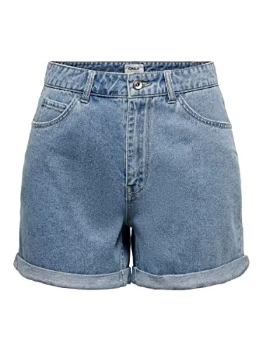 ONLY Damen Shorts high Waist 5-Pocket Design - Damen-Shorts mit Knopfleiste und Reißverschluss, aus hochwertigem Material für zusätzlichen Komfort und ideal für warme Tage.