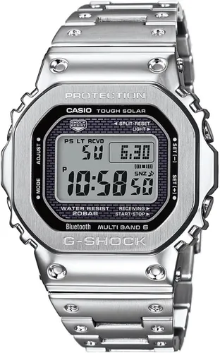 G-SHOCK GMW-B5000D-1 | Silberne Digitaluhr von CASIO - Digitaluhr aus massivem Edelstahl mit Bluetooth®-Technologie und Solarbetrieb. Absolut robust und stylish – perfekt für modebewusste Abenteurer!