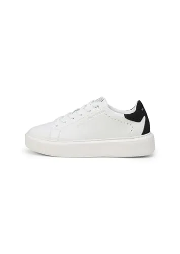 Sneaker MARC O'POLO aus edlem Rindleder für Damen, Gr. 41 - Vielseitiger Sneaker aus hochwertigem Rindleder in sanftem Weiß und Schwarz. Ideal für Alltag und Büro, mit flexibler Laufsohle und hohem Tragekomfort dank Memory Foam.