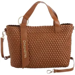 VALENTINO BAGS Schultertasche Shopping Bag braun - Elegante Handtasche aus 100% Polyurethan, mit geflochtener Optik und praktischem Two Way Zipper. Ideal für stilbewusste Frauen, die Funktionalität und Design schätzen.