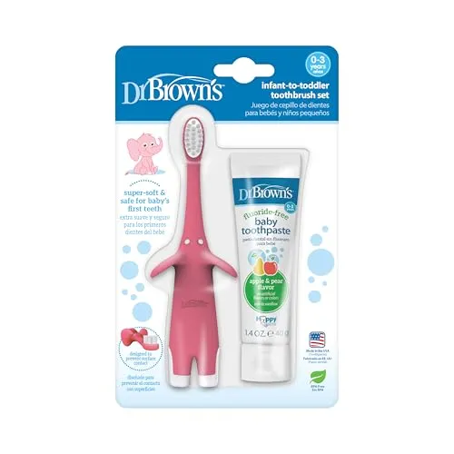 Dr. Brown's Zahnbürsten-Set, 40 ml, Rosa