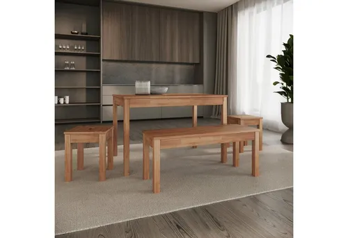Krok Wood Esstisch Tomas aus Massivholz in Buche - Esstisch aus massivem Buchenholz, ideal für gemütliche Essbereiche mit stabiler Bauweise und zeitlosem Design.